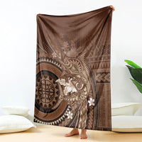 Samoa Tatau Marlin Blanket With Siapo Motifs Brown