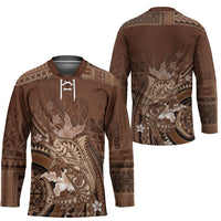 Samoa Tatau Marlin Hockey Jersey With Siapo Motifs Brown