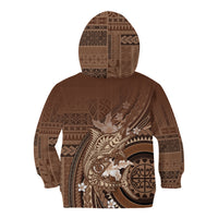 Samoa Tatau Marlin Kid Hoodie With Siapo Motifs Brown