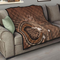 Samoa Tatau Marlin Quilt With Siapo Motifs Brown