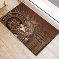 Samoa Tatau Marlin Rubber Doormat With Siapo Motifs Brown