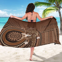 Samoa Tatau Marlin Sarong With Siapo Motifs Brown