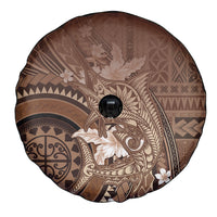 Samoa Tatau Marlin Spare Tire Cover With Siapo Motifs Brown