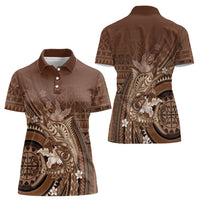 Samoa Tatau Marlin Women Polo Shirt With Siapo Motifs Brown