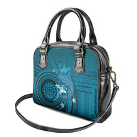 Samoa Tatau Marlin Shoulder Handbag With Siapo Motifs Teal