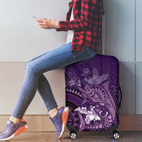 Samoa Tatau Marlin Luggage Cover With Siapo Motifs Violet
