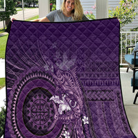 Samoa Tatau Marlin Quilt With Siapo Motifs Violet