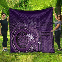 Samoa Tatau Marlin Quilt With Siapo Motifs Violet