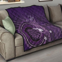 Samoa Tatau Marlin Quilt With Siapo Motifs Violet