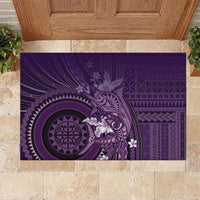 Samoa Tatau Marlin Rubber Doormat With Siapo Motifs Violet