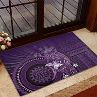 Samoa Tatau Marlin Rubber Doormat With Siapo Motifs Violet