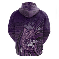 Samoa Tatau Marlin Zip Hoodie With Siapo Motifs Violet