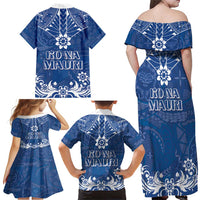 Wikin te Taetae ni Kiribati Family Matching Off Shoulder Maxi Dress and Hawaiian Shirt Pacific Tapa Pattern LT05 - Polynesian Pride