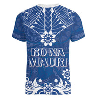 Wikin te Taetae ni Kiribati Women V-Neck T-Shirt Pacific Tapa Pattern