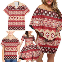 Tonga Language Week Family Matching Off Shoulder Short Dress and Hawaiian Shirt Lea Faka-Tonga Everyday LT05 - Polynesian Pride
