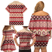 Tonga Language Week Family Matching Off Shoulder Short Dress and Hawaiian Shirt Lea Faka-Tonga Everyday LT05 - Polynesian Pride