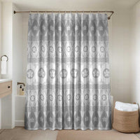 Tonga White Sunday Bathroom Set Tongan Ngatu Siale Pattern - Polynesian Pride