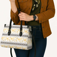 Samoa White Sunday Leather Bag Samoan Tapa Yellow Hibiscus - Polynesian Pride