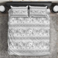 Samoa White Sunday Bedding Set Samoan Tapa White Hibiscus - Polynesian Pride
