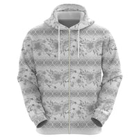 Samoa White Sunday Hoodie Samoan Tapa White Hibiscus - Polynesian Pride