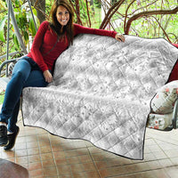 Samoa White Sunday Quilt Samoan Tapa White Hibiscus - Polynesian Pride