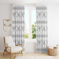 Samoa White Sunday Window Curtain Samoan Tapa White Hibiscus - Polynesian Pride