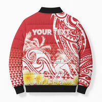 Personalised Tahiti Surfing Bomber Puffer Jacket Polynesian Style LT05 - Polynesian Pride