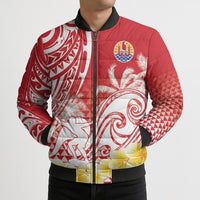 Personalised Tahiti Surfing Bomber Puffer Jacket Polynesian Style LT05 - Polynesian Pride