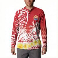 Personalised Tahiti Surfing Button Sweatshirt Polynesian Style LT05 - Polynesian Pride