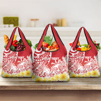 Personalised Tahiti Surfing Grocery Bag Polynesian Style LT05 3-pack One Size Red - Polynesian Pride
