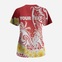 Personalised Tahiti Surfing Scrub Top Polynesian Style LT05 - Polynesian Pride