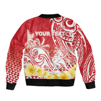 Personalised Tahiti Surfing Sleeve Zip Bomber Jacket Polynesian Style LT05 - Polynesian Pride