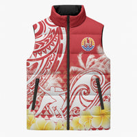 Personalised Tahiti Surfing Sleeveless Puffer Jacket Polynesian Style LT05 Unisex Red - Polynesian Pride