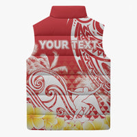 Personalised Tahiti Surfing Sleeveless Puffer Jacket Polynesian Style LT05 - Polynesian Pride