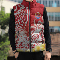Personalised Tahiti Surfing Sleeveless Puffer Jacket Polynesian Style LT05 - Polynesian Pride