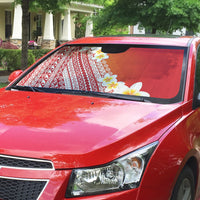 Tahiti Plumeria Tribal Pattern Auto Sun Shade Wave Style Red LT05 - Polynesian Pride