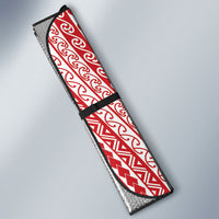 Tahiti Plumeria Tribal Pattern Auto Sun Shade Wave Style Red LT05 - Polynesian Pride