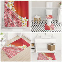 Tahiti Plumeria Tribal Pattern Bathroom Set Wave Style Red LT05 - Polynesian Pride