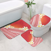 Tahiti Plumeria Tribal Pattern Bathroom Set Wave Style Red LT05 - Polynesian Pride