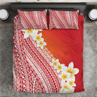 Tahiti Plumeria Tribal Pattern Bedding Set Wave Style Red LT05 Red - Polynesian Pride
