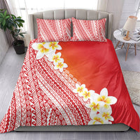Tahiti Plumeria Tribal Pattern Bedding Set Wave Style Red LT05 - Polynesian Pride