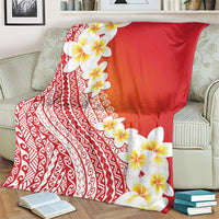 Tahiti Plumeria Tribal Pattern Blanket Wave Style Red LT05 - Polynesian Pride
