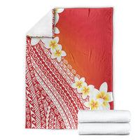 Tahiti Plumeria Tribal Pattern Blanket Wave Style Red LT05 - Polynesian Pride