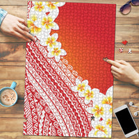 Tahiti Plumeria Tribal Pattern Puzzle Wave Style Red LT05 Red - Polynesian Pride