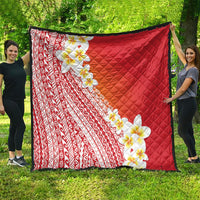 Tahiti Plumeria Tribal Pattern Quilt Wave Style Red LT05 - Polynesian Pride