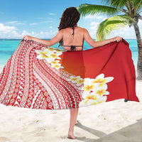 Tahiti Plumeria Tribal Pattern Sarong Wave Style Red LT05 - Polynesian Pride