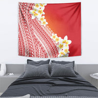 Tahiti Plumeria Tribal Pattern Tapestry Wave Style Red LT05 - Polynesian Pride