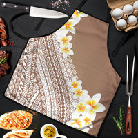 Tahiti Plumeria Tribal Pattern Apron Wave Style Brown LT05 Brown - Polynesian Pride