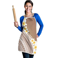 Tahiti Plumeria Tribal Pattern Apron Wave Style Brown LT05 - Polynesian Pride