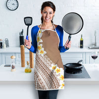 Tahiti Plumeria Tribal Pattern Apron Wave Style Brown LT05 - Polynesian Pride